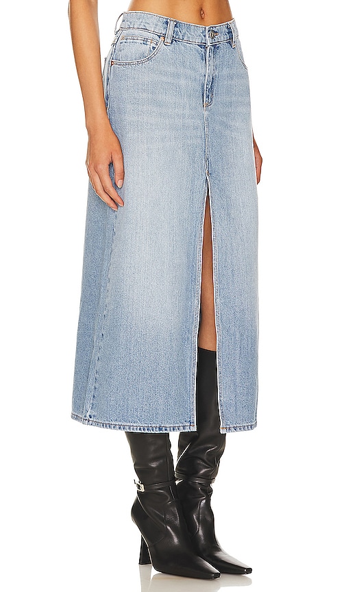 Shop Abrand Sylvie Midi Skirt In Blue