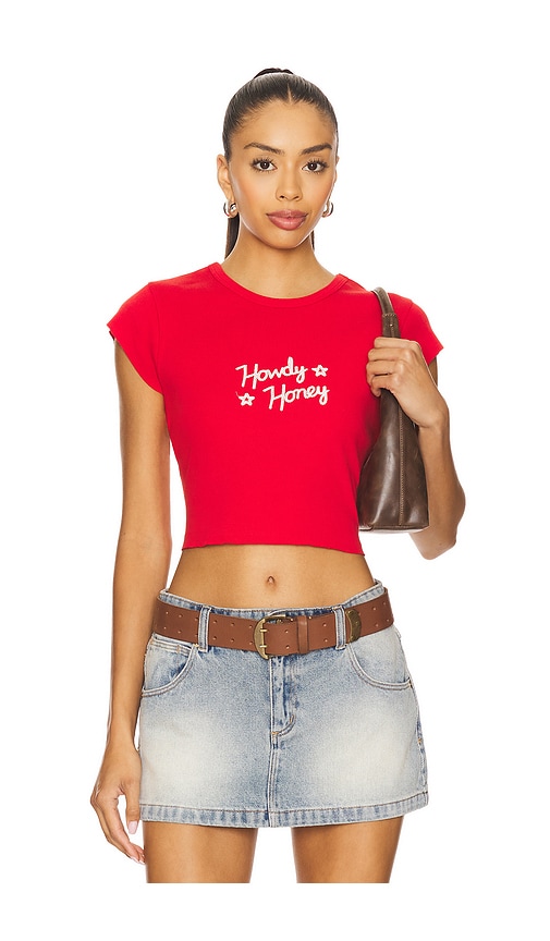 90's Rib Cut Off Tee in Red. - size XS (also in L, M, S, XL)
