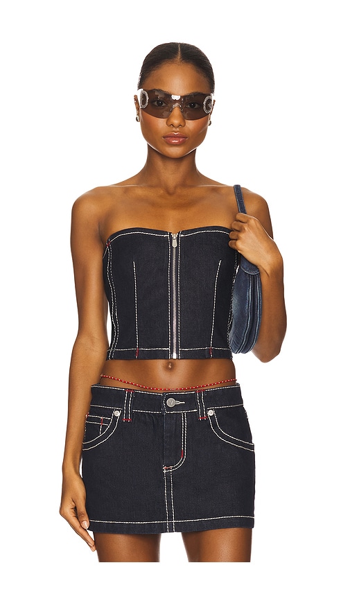 Cameron Denim Bustier in Navy. - size XS (also in L, M, S, XL)