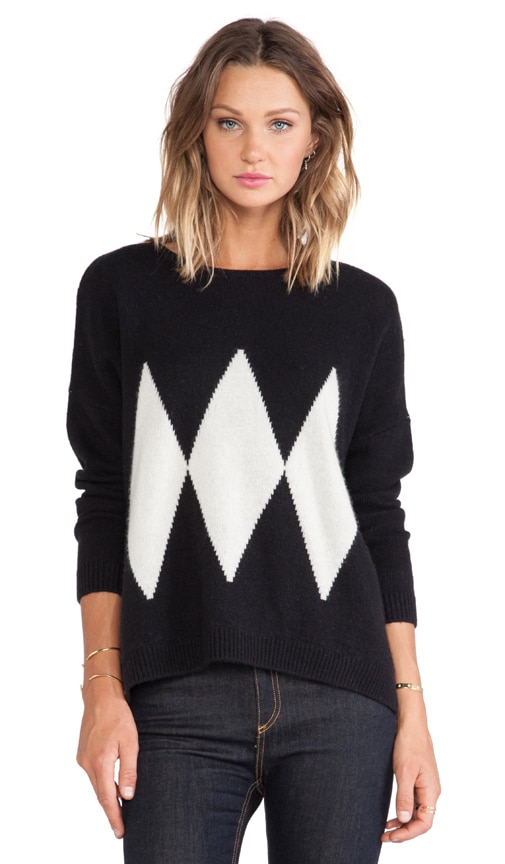Acquaverde Pullover Sweater in Black & Off White