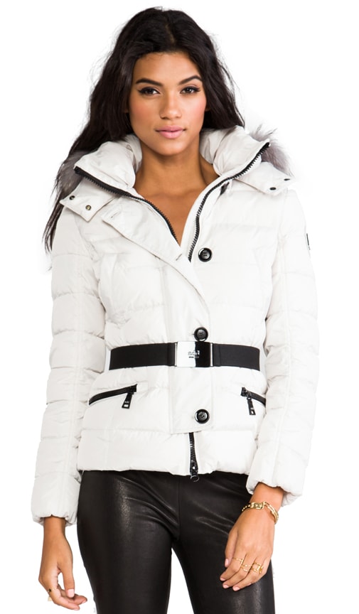 Down Jacket With Fur Boarder