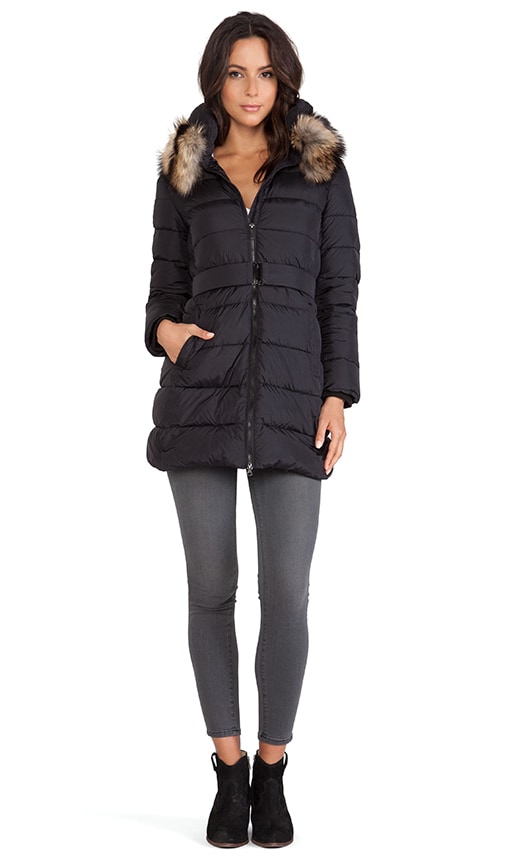 ADD Down Jacket with Fur Collar in Black | REVOLVE