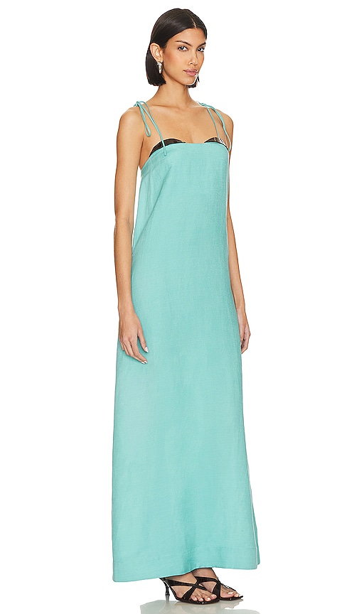 Shop Adriana Degreas Vintage Orchid Maxi Dress In Turquoise