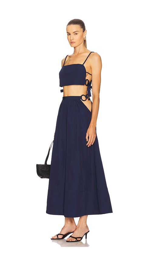 Geometric Top And Voluminous Skirt Set in Blue. - size S (also in L, M)