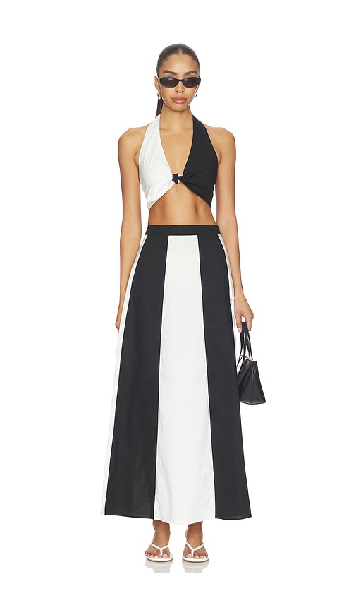 ADRIANA DEGREAS Solid Giardino Top & Skirt Set