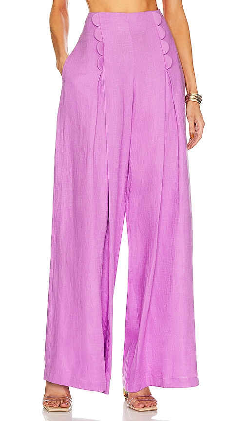 ADRIANA DEGREAS Bubble Wide-leg Pants in Purple