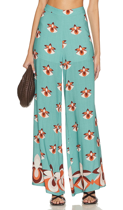 Adriana Degreas Vintage Orchid Wide Leg Trousers In Blue