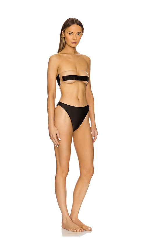 ADRIANA DEGREAS x REVOLVE Tulle Bandeau Bikini Set in Brown