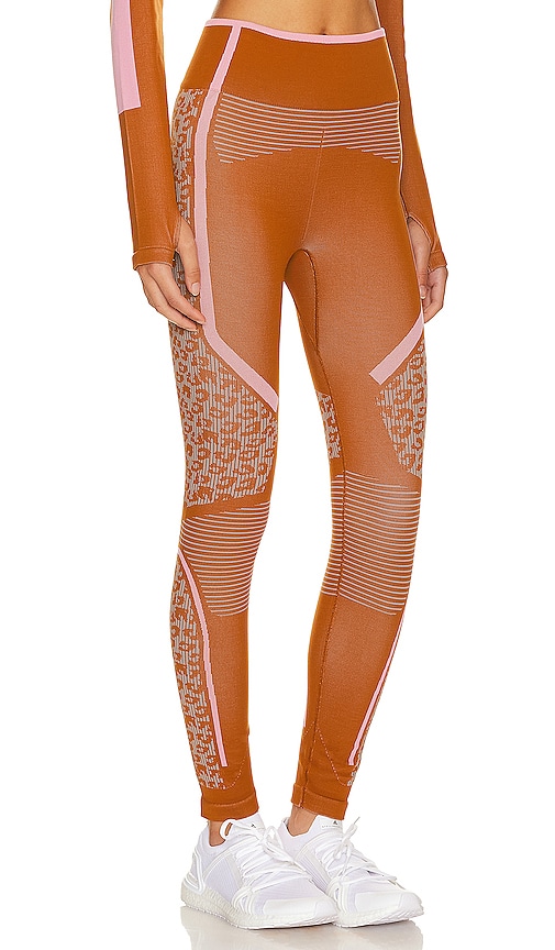 Shop Adidas By Stella Mccartney True Strength Seamless Yoga Legging In Burnt Orange