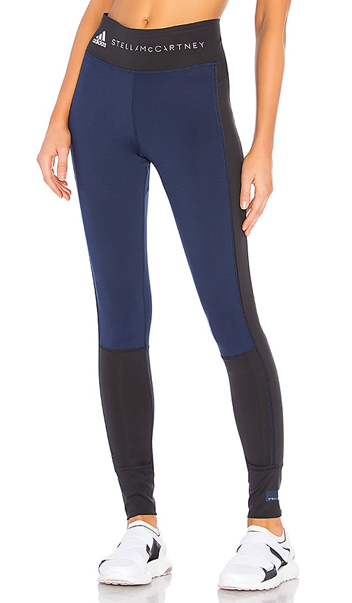 adidas by Stella McCartney Yoga Comfort Legging in Black & Night Indigo