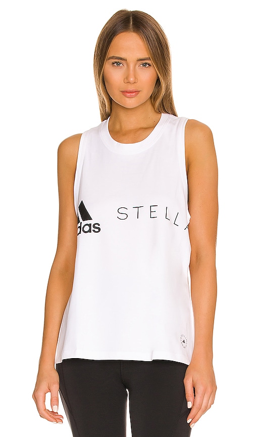 Adidas By Stella Mccartney Logo Tank In White | ModeSens