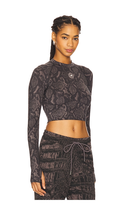 Adidas By Stella Mccartney True Purpose Training Long Sleeve Crop Top In Brown
