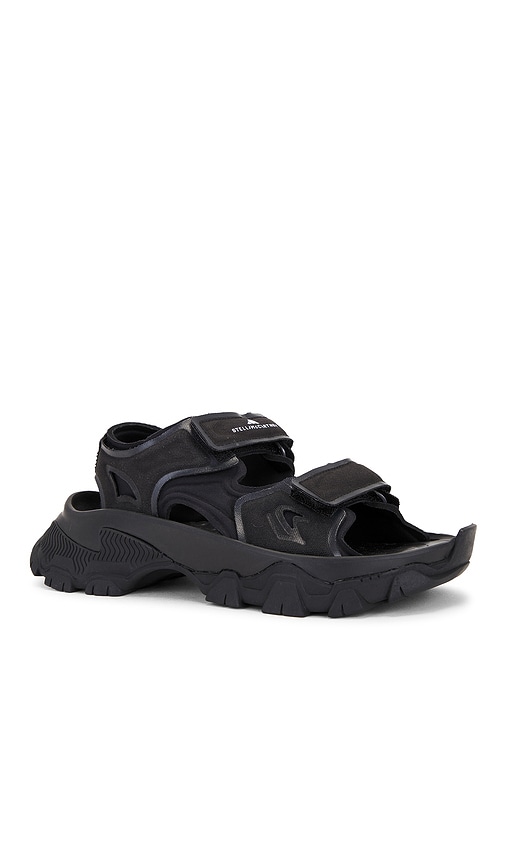 Shop Adidas By Stella Mccartney Hika Sandal In Core Black & Utility Black