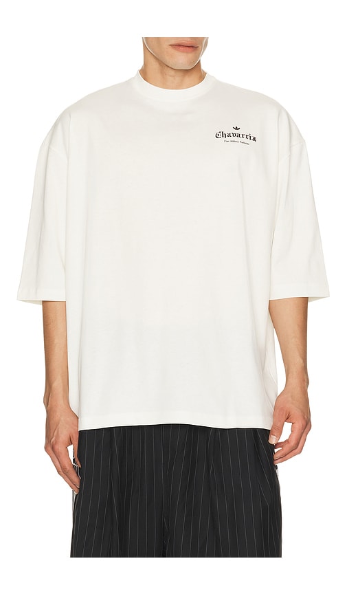 x Willy Chavarria Logo Tee in White. - size XS (also in S, M, L, XL/1X)