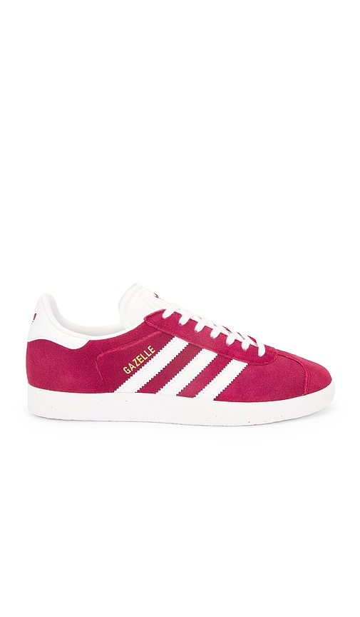 adidas Originals Gazelle Sneaker in Collegiate Burgundy, White & Gold Metallic