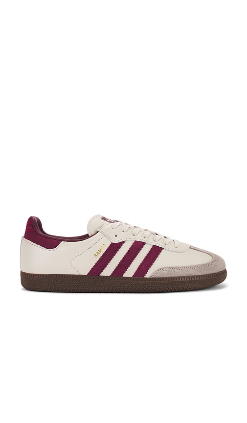 adidas Originals Samba OG in Light Grey & Burgundy