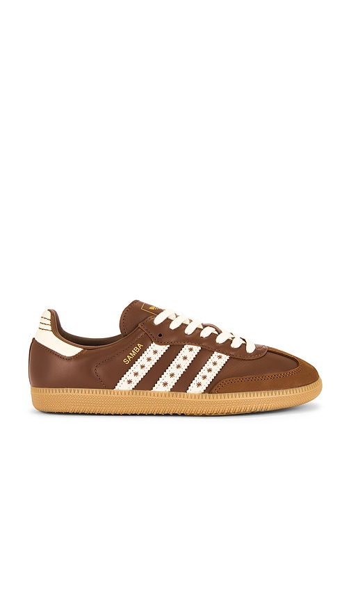 adidas Originals Samba OG Sneaker in Cloud White & Preloved Brown | REVOLVE