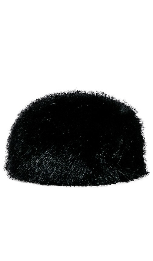  Adrienne Landau Mütze Aus Fuchsfell-imitat In Black. 
