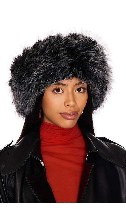 Adrienne Landau The Esme Faux Fur Hat in Jet Black