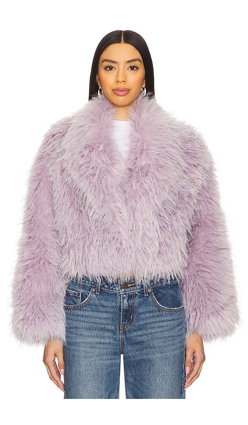 ADRIENNE LANDAU CROPPED MONGOLIAN JACKET