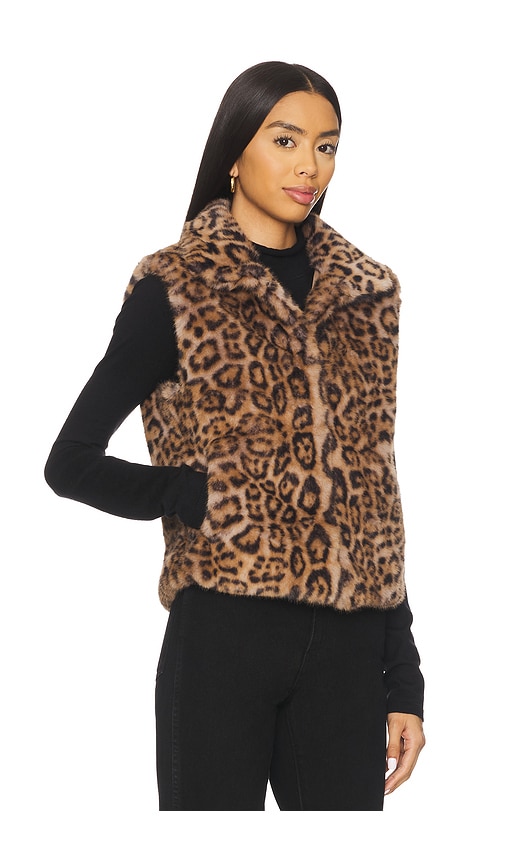  Adrienne Landau Printed Rabbit Vest In Brown. - Size M (also In S) 