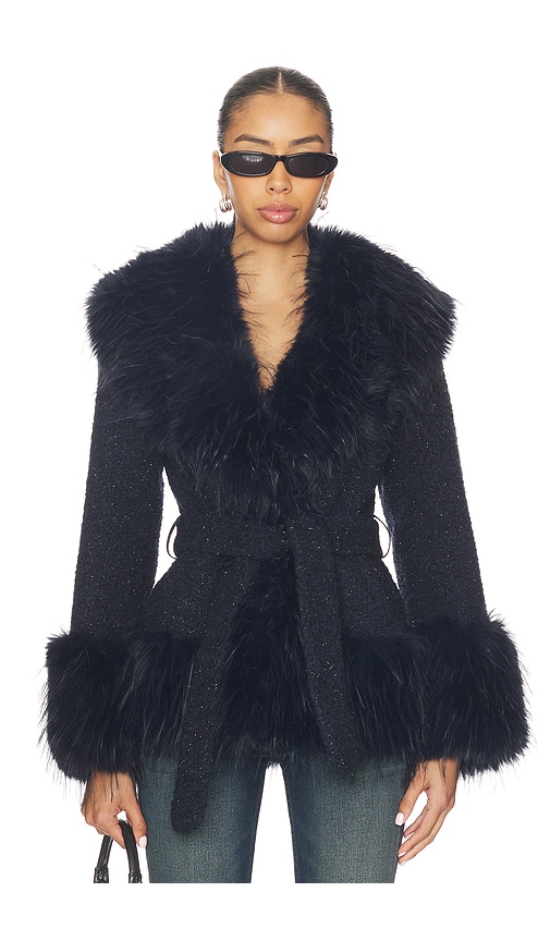 Adrienne Landau Mountain Jacket In Blue