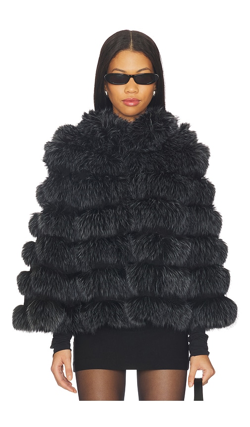 Adrienne Landau Landau Cape In Black