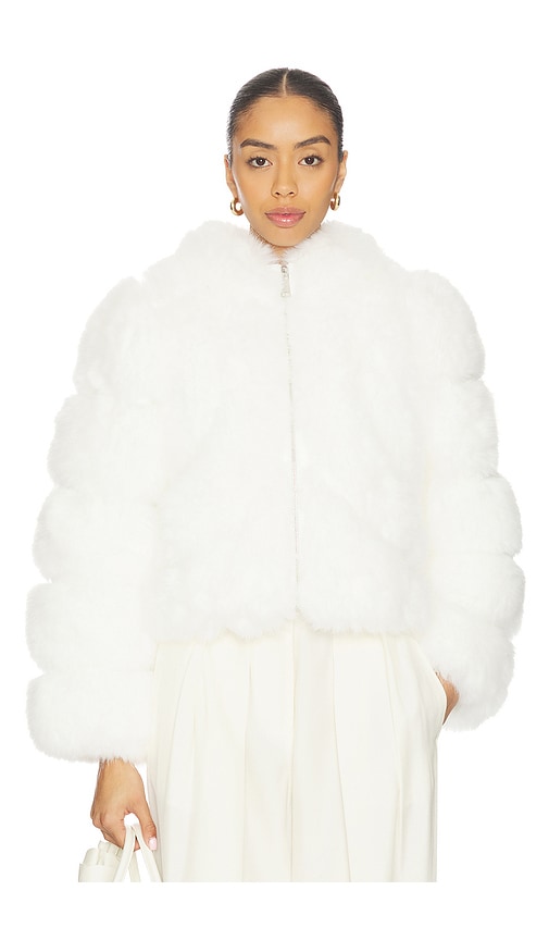 Adrienne Landau Icon Fur Jacket In White