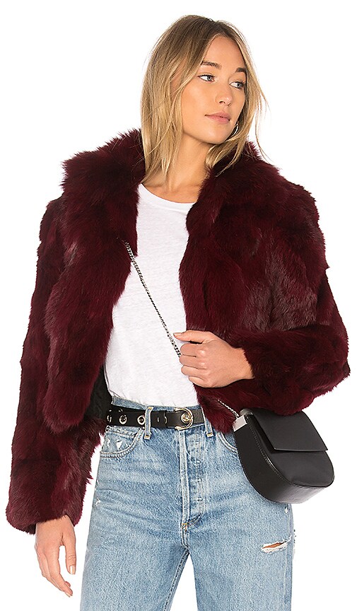Rabbit Jacket With Fox Collar