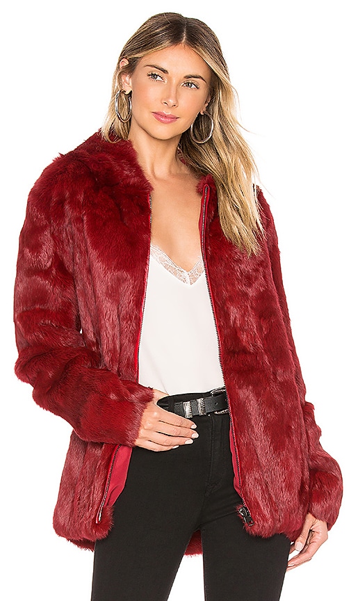 Adrienne Landau Faux Fox Fur Short Jacket in White