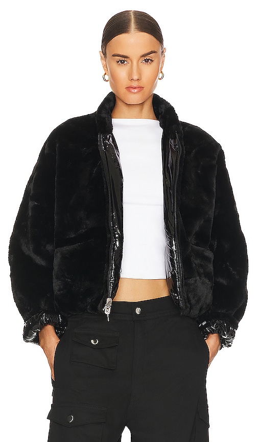 Adrienne Landau Faux Fur Jacket in Black | REVOLVE