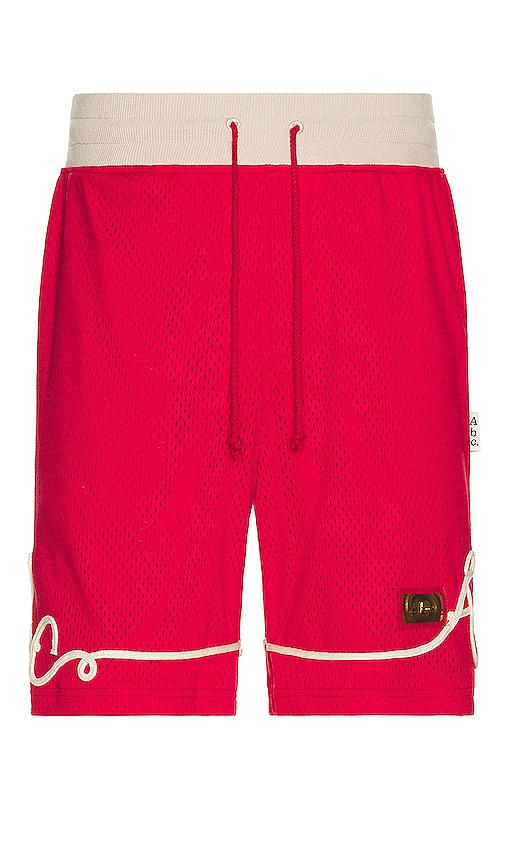 Advisory Board Crystals Soutache Basketball Short in Red