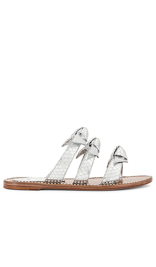 Shop Alexandre Birman Lolita Flat Crystals Sandal In 银色