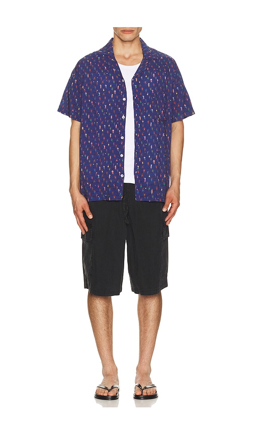  Arrels Barcelona Altinha X Malika Favre Camp Collar Shirt In Eco Blue In Blue. Taglia S. Also In M, L, Xl/1x. 