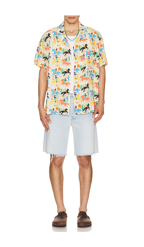  Arrels Barcelona Cowboy X Simmon Said Camp Collar Shirt In Eco White In White. Taglia S. Also In M, L, Xl/1x. 