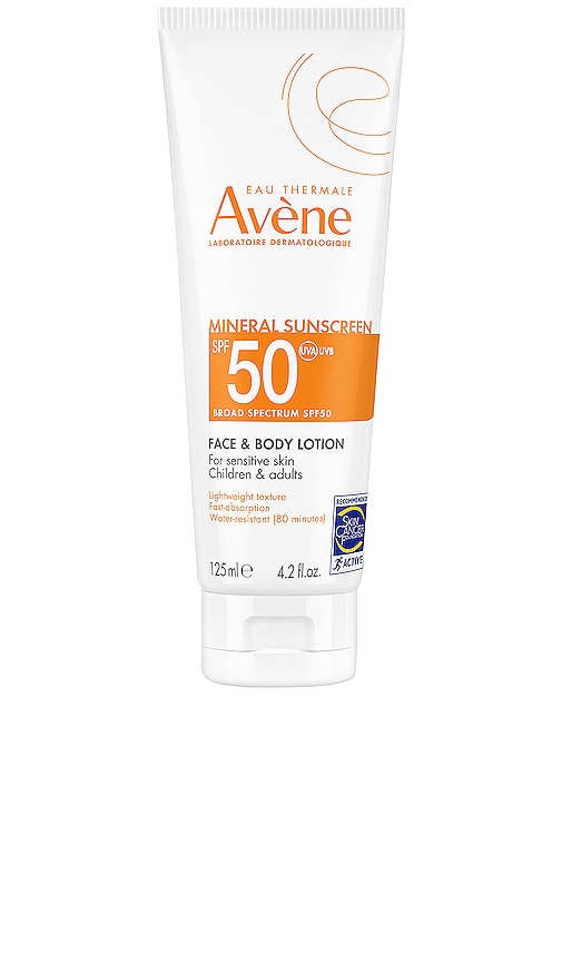 Product image of Avene MINERAL SUNSCREEN BROAD SPECTRUM SPF 50 FACE AND BODY LOTION ミネラルサンスクリーンブロードスペクトラムSPF 50フェイス＆ボディローション. Click to view full details