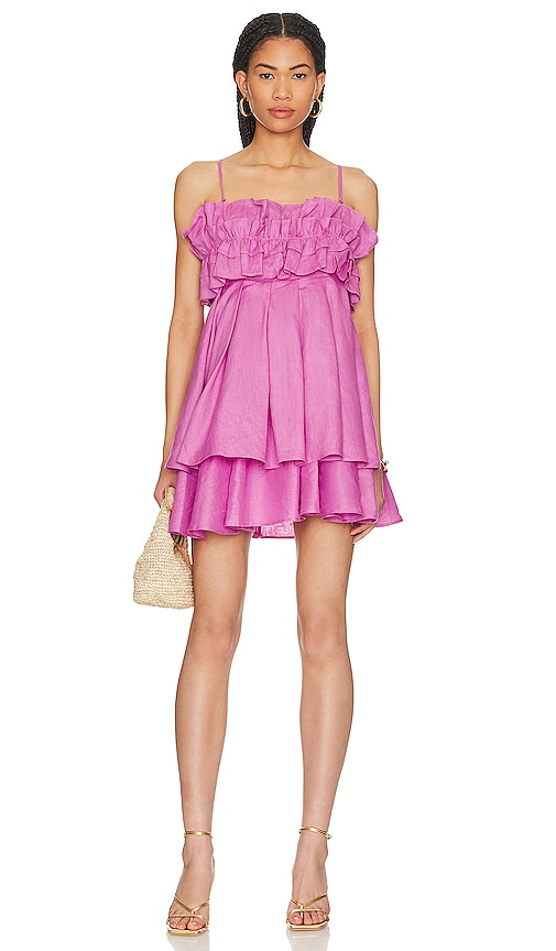 Aureta Penelope Mini Dress In Pop Lilac