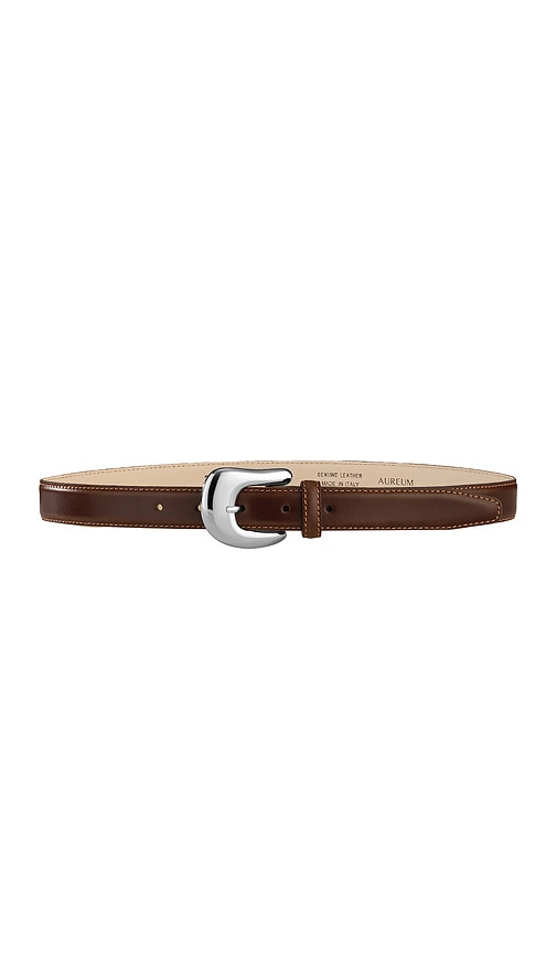 Shop Aureum Statement Buckle Belt In Brown