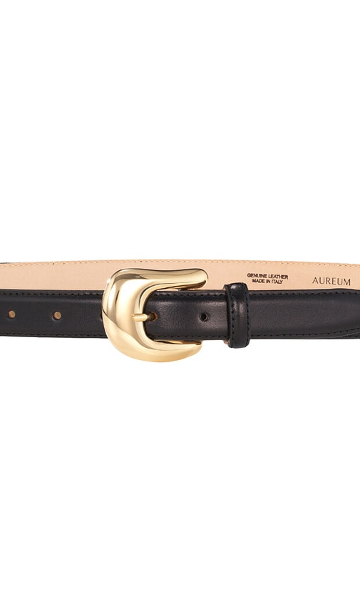 Shop Aureum Statement Buckle Belt In Black