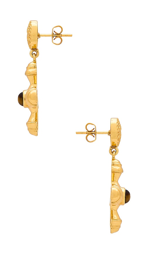 Shop Aureum Aurora Earrings In Gold & Tiger Eye