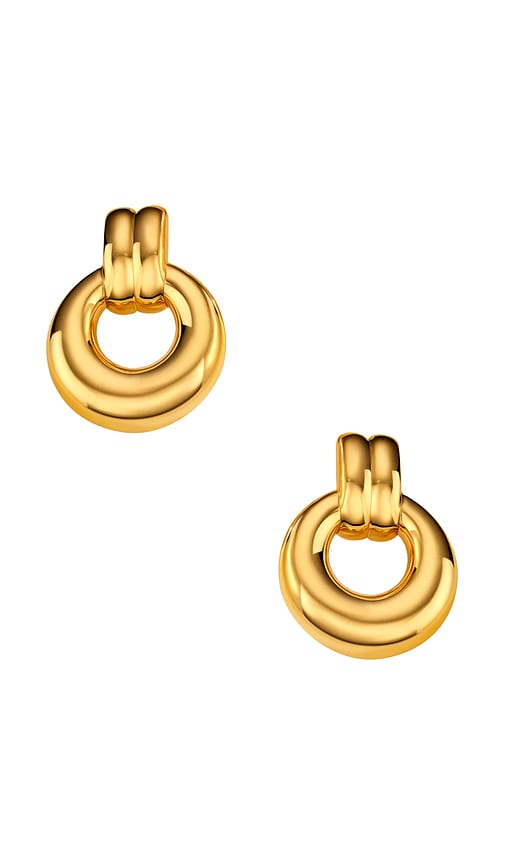 AUREUM Elodie Petite Mini Circle Knot Earrings in Gold | REVOLVE