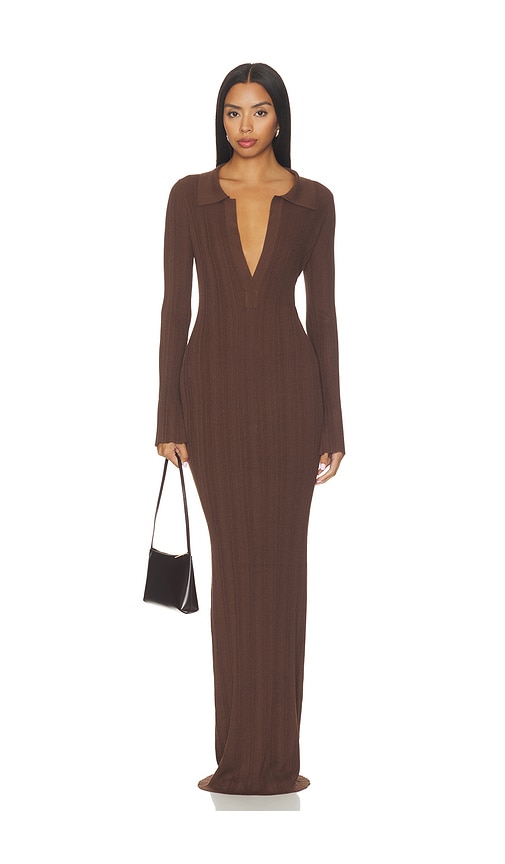 Knitted Collar Maxi Dress