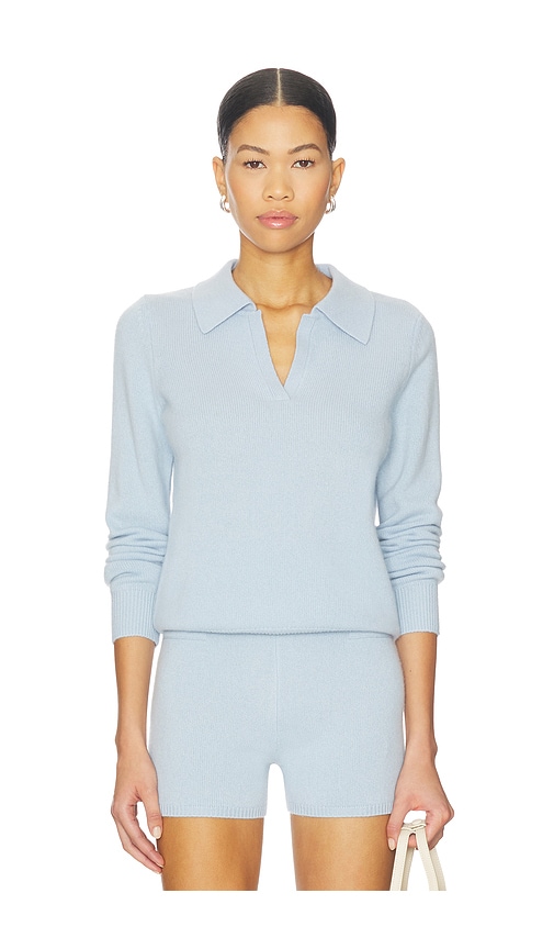 Aexae Cashmere Polo Jumper In Blue