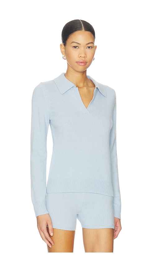 Aexae Cashmere Polo Jumper In Blue