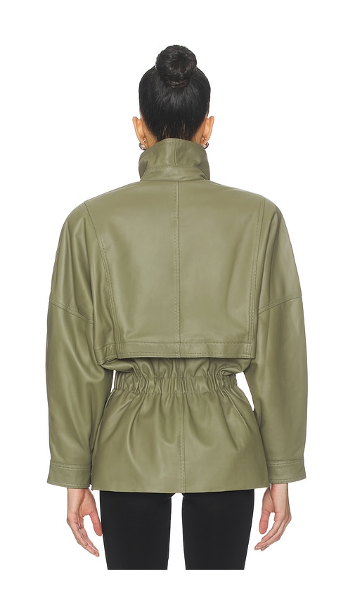  Aexae Mid-jacke Aus Leder Mit Gürtel In Olive. Größe S. Also In Xs, M. 