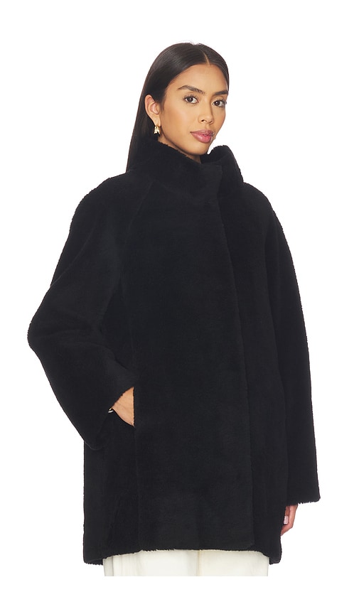  Aexae Shearling High Neck Mid Length Jacket In Black. Größe S. Also In Xs, M, L. 