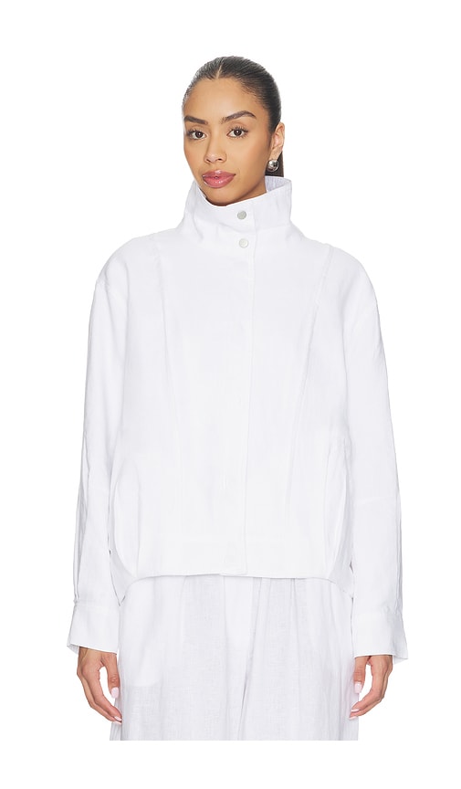  Aexae Linen Bomber Jacket In White. Size Xs. Also In S, M, L. 