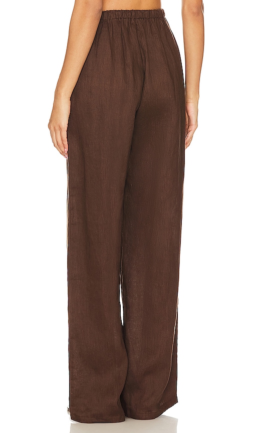  Aexae Linen Drawstring Trouser In Brown. Size Xs. Also In Xxs. 