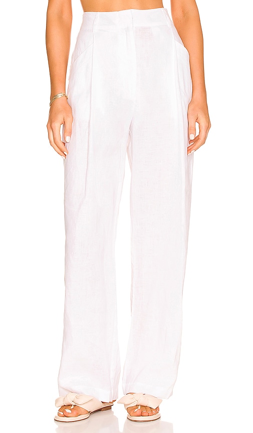 White Linen Blend Wide Leg Crop Trousers | New Look