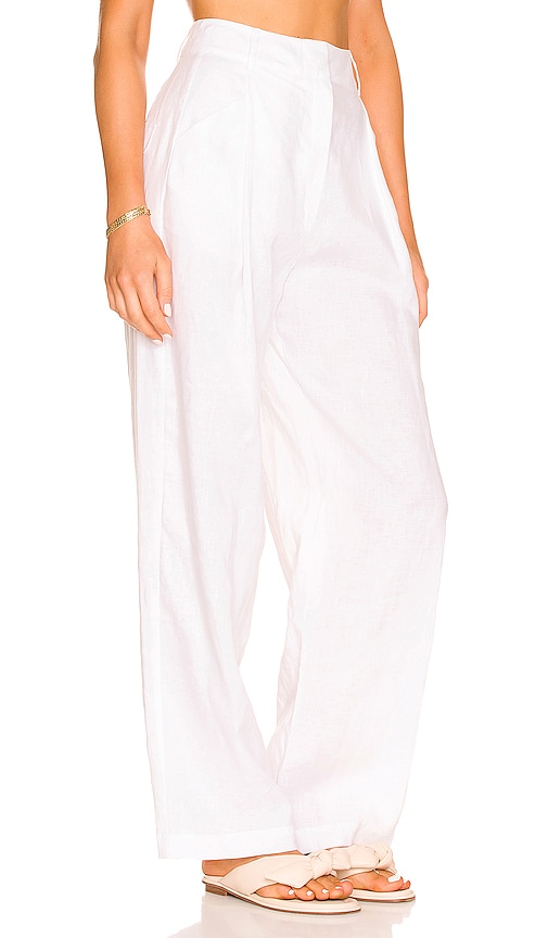 Shop Aexae Linen Trousers In White
